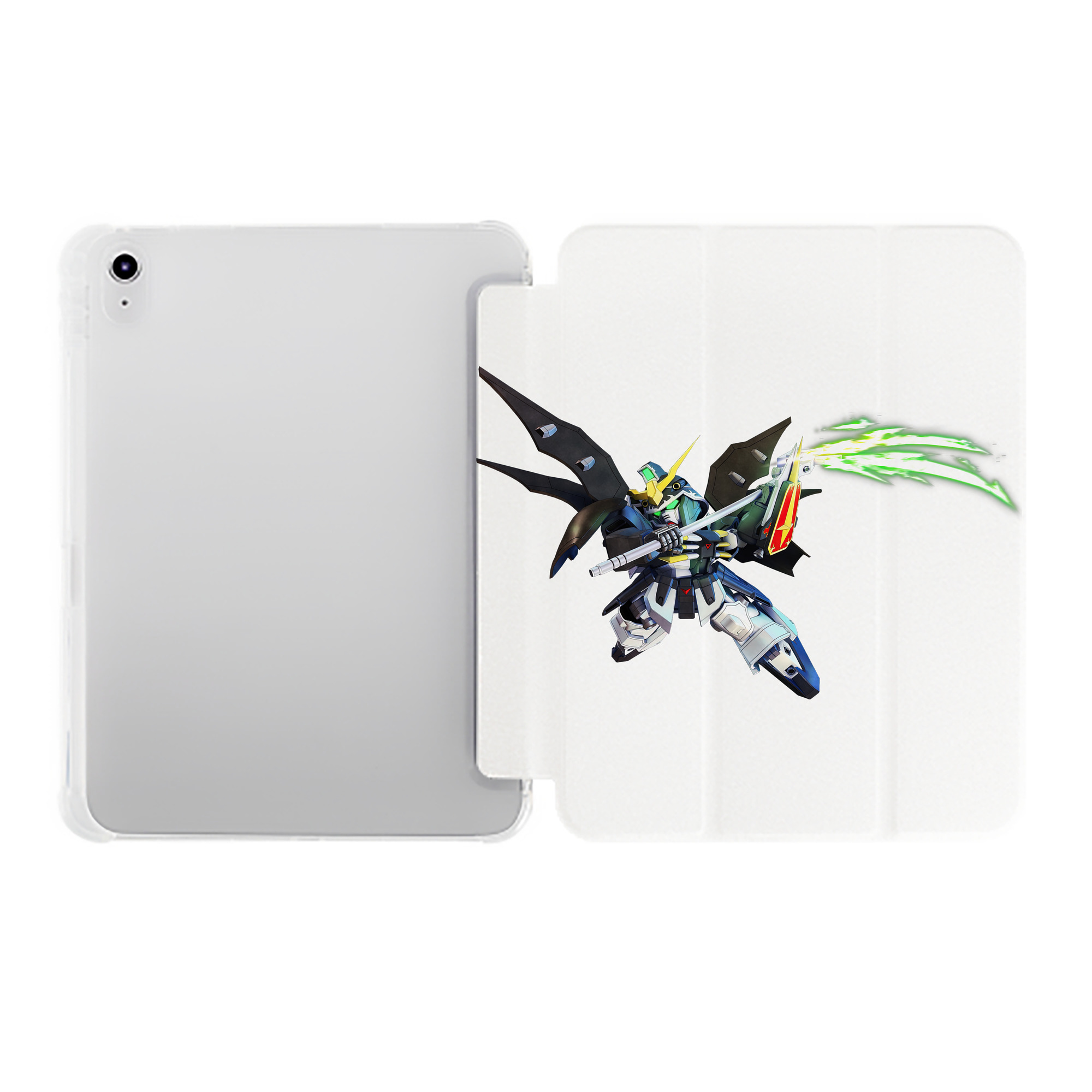 （画像用） 機動戦士ガンダム Mobile Suit Gundam IPad ケース ペン収納付き 三つ折りスタンド PUレザー×シリコン 対応機種9.5/10.5/10.9インチ